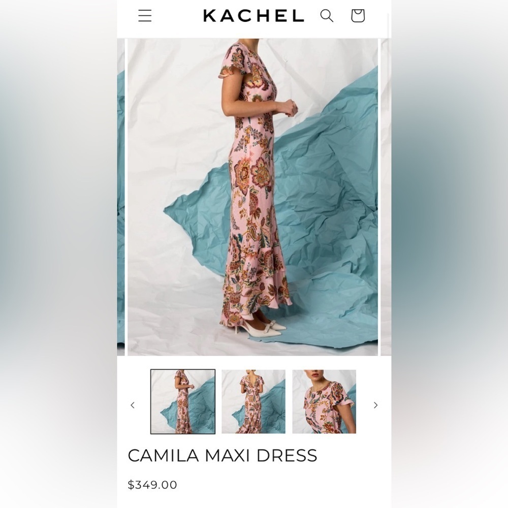 NWT Size 4 - Kachel Flutter-Sleeve Slip Dress - Picture 16 of 16